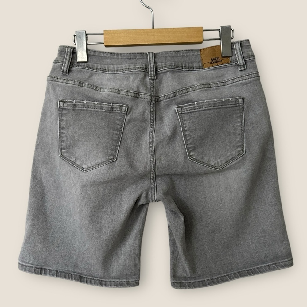 Norfy Grey Faded Jean Shorts - Picture 5 of 11